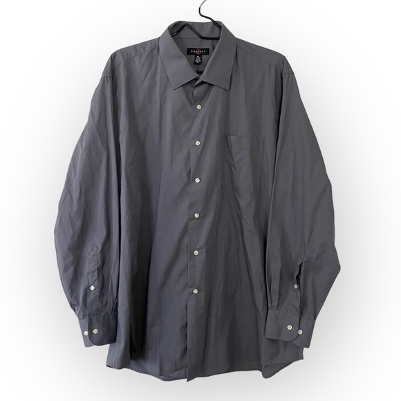 Ziggurat Men’s Gray Button Down Dress Shirt Size XL Long Sleeves Business Casual - Picture 1 of 9
